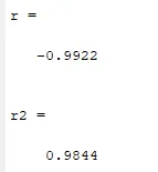 Valores de r e r² obtidos