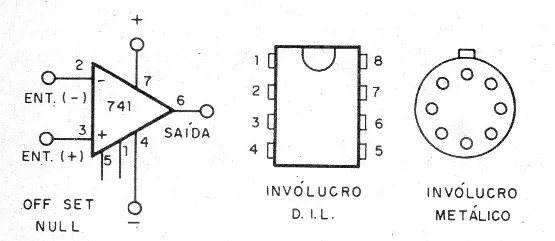 Circuito desenhado e representação prática do Amp.Op.